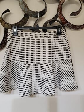 Lush Black and White Checkered Circle Skirt